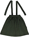 Poudre Organic Skirt with Suspenders Muguet - Forest Green - Organic Cotton Terry Skirts