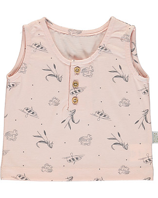 Poudre Organic Sureau Tank Top - Sand with Lake Print (3-4 years) - 100% Organic Cotton T-Shirts And Vests