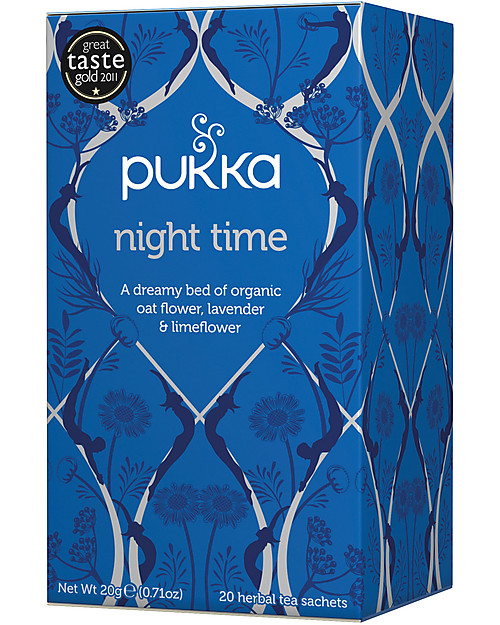Pukka Night Time, Tisane with Oat Flowers, Lavender and Lime Flowers, 20 teabags - It promotes good sleep Infusions