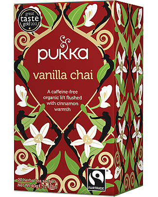 Pukka Vanilla Chai, Warming Tisane with Cinnamon and Vanilla, 20 teabags - Gives warmth and energy, caffeine-free! Infusions