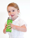 Pura Kiki Stainless Steel Vacuum Insulated Toddler Sippy Bottle - 266ml - 6+ months - Green Teats