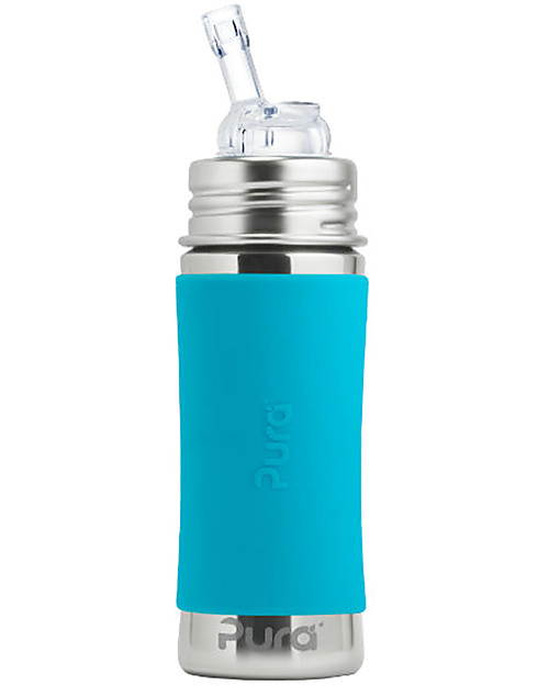 Pura Kiki Stainless Still Bottle with Straw, 325 ml - Aqua Teats