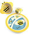 Pure Kids Bamboo Children Dining Set, 3 pieces, Bee - Biodegradable, free from BPA, PVC and phthalates! Meal Sets