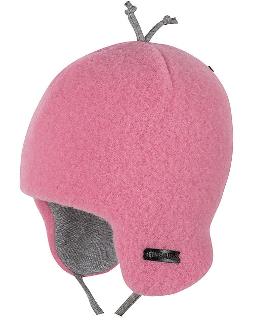 Pure Pure by Bauer Fleece Cap with Earflaps - Dusty Pink - 100% Organic Merino Wool GOTS Winter Hats