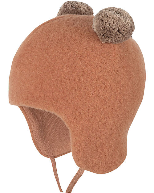 Pure Pure by Bauer Hat with Pompon - Mocha - 100% Organic Merino Wool GOTS Winter Hats