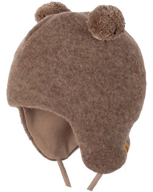 Pure Pure by Bauer Hat with Pompon - Walnut - 100% Organic Merino Wool GOTS Winter Hats