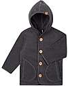 Pure Pure by Bauer Jacket Fleece - Wooden buttons - Anthracite - 100% Organic Cotton GOTS Jackets