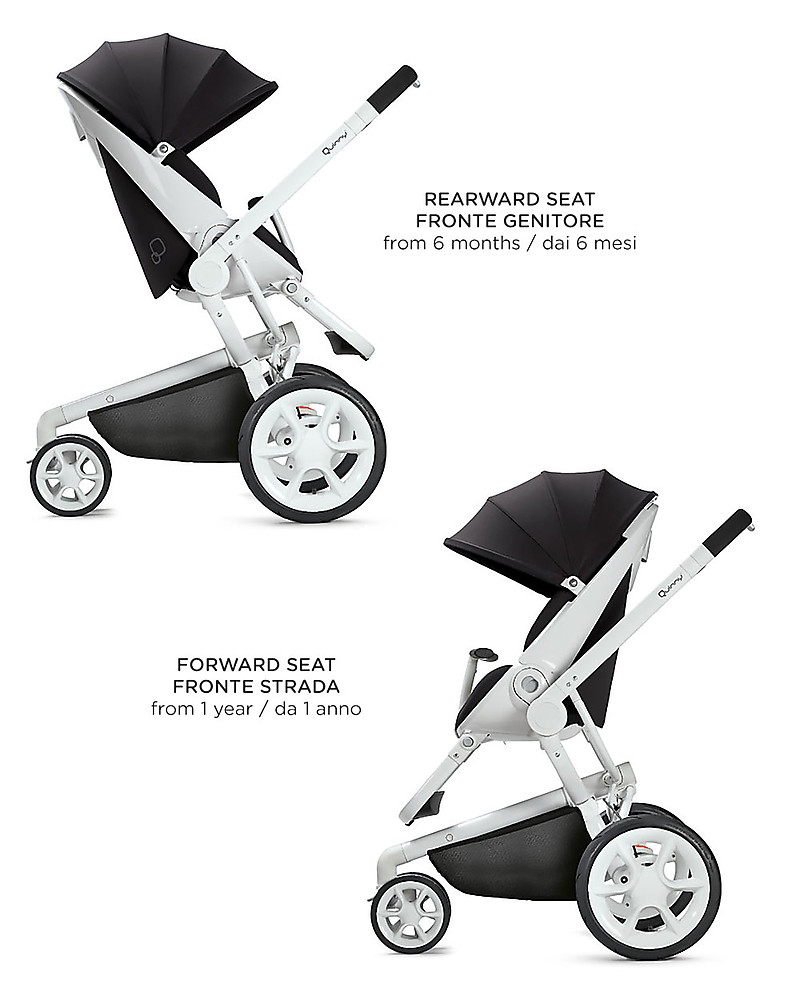 auditorium Eed leeftijd Quinny Moodd Stroller, Black Irony - Unique Design & Perfect as a 3 in 1  travel system unisex (bambini)