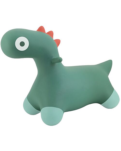 Quut Inflatable Rideable Toy - Hoppi Dino - Green - Vinyl Rides On
