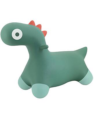 Quut Inflatable Rideable Toy - Hoppi Dino - Green - Vinyl Rides On