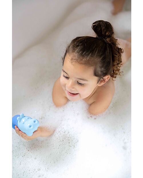 Quut Squeezi Hippo - Bath Toy - Light Blue - 100% Silicone Bath Toys