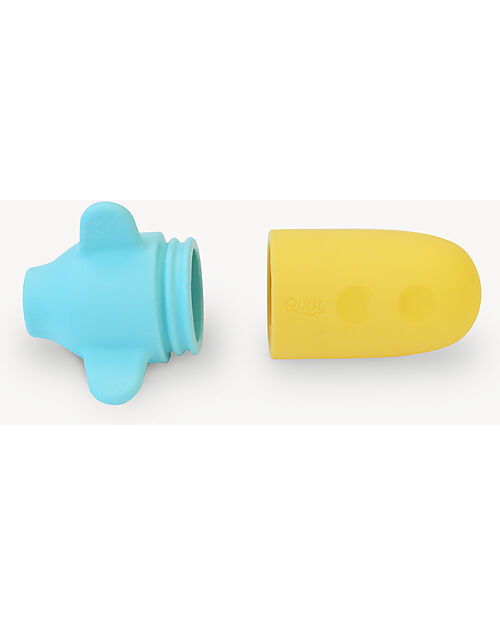 Quut Squeezi Submarine - Bath Toy - Vintage Blue/Orange - 100% Silicone Bath Toys