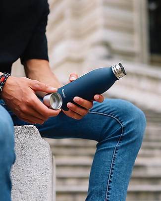 Qwetch Insulated Stainless Steel Bottle - Granite Midnight Blue - 260ml Thermos Bottles