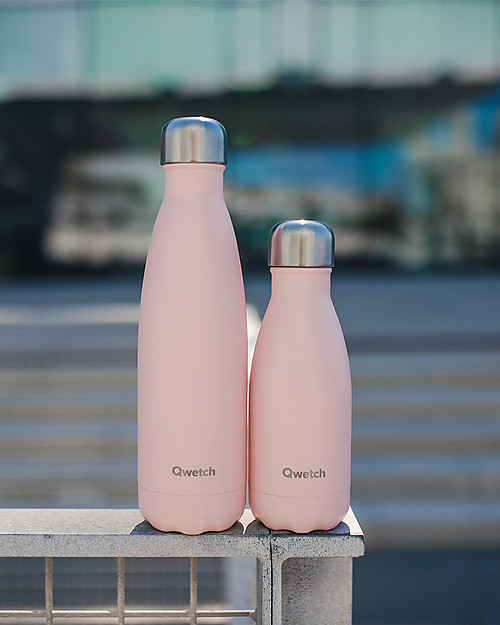 Qwetch Insulated Stainless Steel Bottle - Pastel Pink - 260ml Thermos Bottles