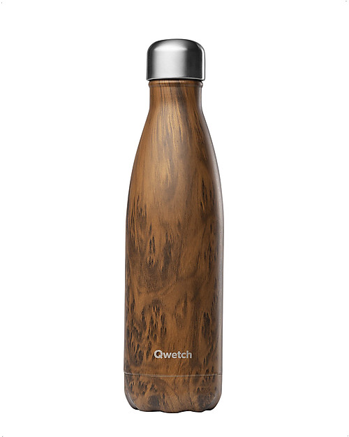 Qwetch Insulated Stainless Steel Bottle - Wood - 500ml Thermos Bottles