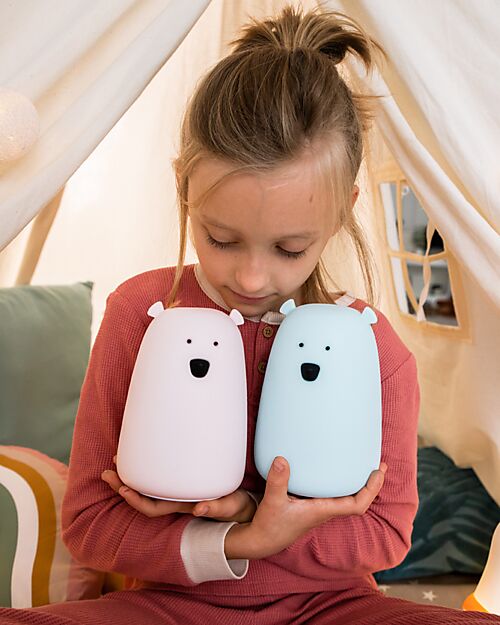 Rabbit & Friends Big Bear Silicone Night Light - Blue - 16x10.7 cm Nightlights
