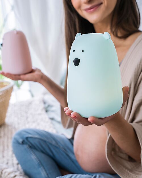 Rabbit & Friends Big Bear Silicone Night Light - Blue - 16x10.7 cm Nightlights