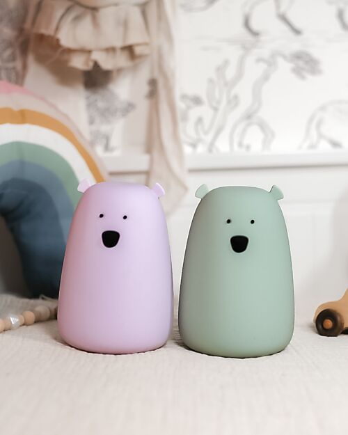 Rabbit & Friends Big Bear Silicone Night Light - Lavander - 16x10.7 cm Nightlights