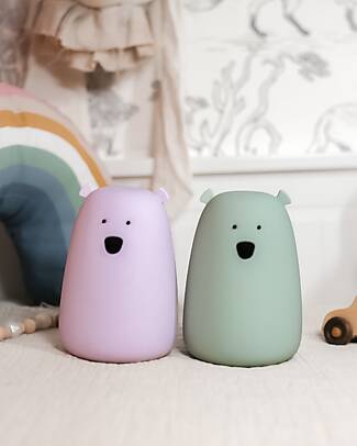 Rabbit & Friends Big Bear Silicone Night Light - Lavander - 16x10.7 cm Nightlights