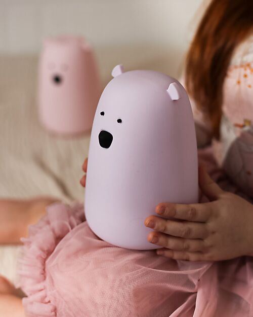 Rabbit & Friends Big Bear Silicone Night Light - Lavander - 16x10.7 cm Nightlights