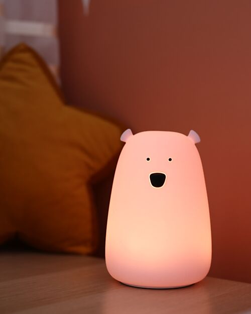 Rabbit & Friends Big Bear Silicone Night Light - Pink - 16x10.7 cm Nightlights
