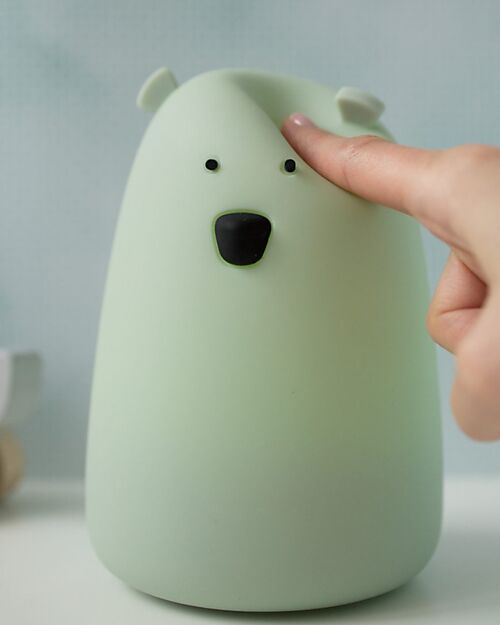 Rabbit & Friends Big Bear Silicone Night Light - Sage - 16x10.7 cm Nightlights