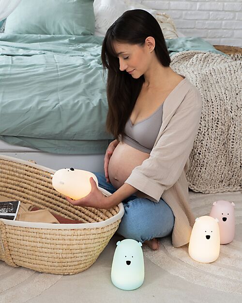 Rabbit & Friends Big Bear Silicone Night Light - White - 16x10.7 cm Nightlights