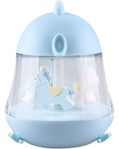 Rabbit & Friends Lamp with Carusel and Music Box - Blue Nightlights