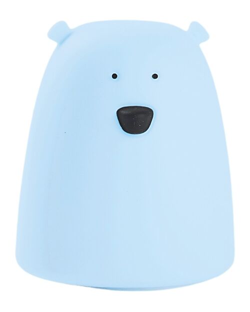 Rabbit & Friends Portable Night Light Teddy Bear in Soft Silicone - Blue - 10x8.6 cm Nightlights
