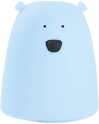 Rabbit & Friends Portable Night Light Teddy Bear in Soft Silicone - Blue - 10x8.6 cm Nightlights