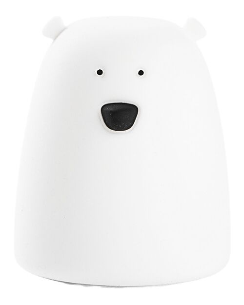 Rabbit & Friends Portable Night Light Teddy Bear in Soft Silicone - White - 10x8.6 cm Nightlights