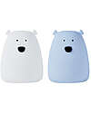 Rabbit & Friends Portable Night Light Teddy Bear in Soft Silicone - White and Blue - 10x8.6 cm Nightlights