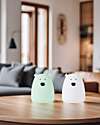 Rabbit & Friends Portable Night Light Teddy Bear in Soft Silicone - White and Green - 10x8.6 cm Nightlights