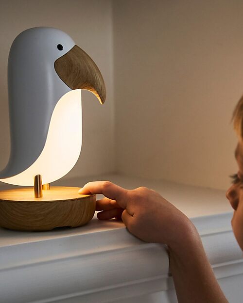 Rabbit & Friends Puffin Speaker Lamp - White - 20x10.6 cm Nightlights