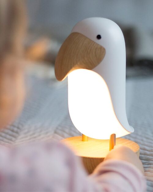 Rabbit & Friends Puffin Speaker Lamp - White - 20x10.6 cm Nightlights