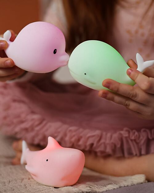 Rabbit & Friends Set of 3 Mini Waterproof Lamps - Luminous Bath Toy - Shark Dolphin and Whale Bath Toys