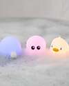 Rabbit & Friends Set of 3 Mini Waterproof Lamps - Luminous Bath Toy - Turtle Duck and Octopus Bath Toys