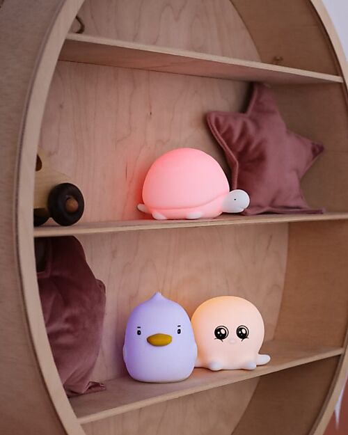 Rabbit & Friends Set of 3 Mini Waterproof Lamps - Luminous Bath Toy - Turtle Duck and Octopus Nightlights