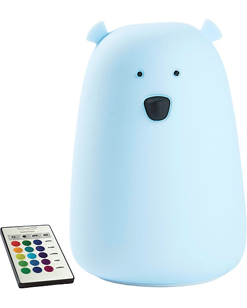 Rabbit & Friends Silicone Bear Lamp - Blue - Remote Control Nightlights