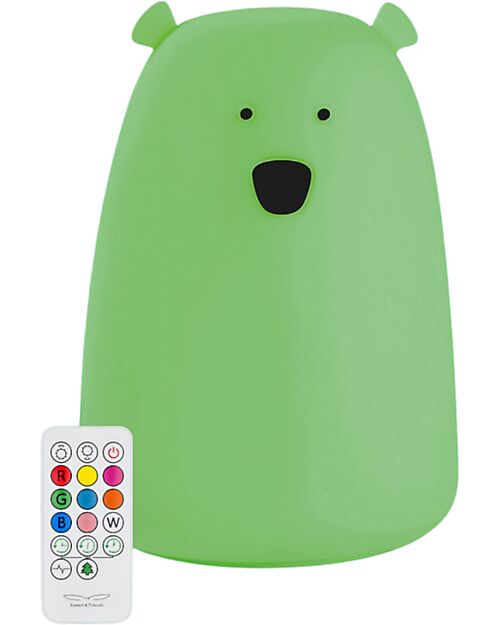 Rabbit & Friends Silicone Bear Lamp - Glow - Remote Control - It Lights Up in The Dark! Nightlights