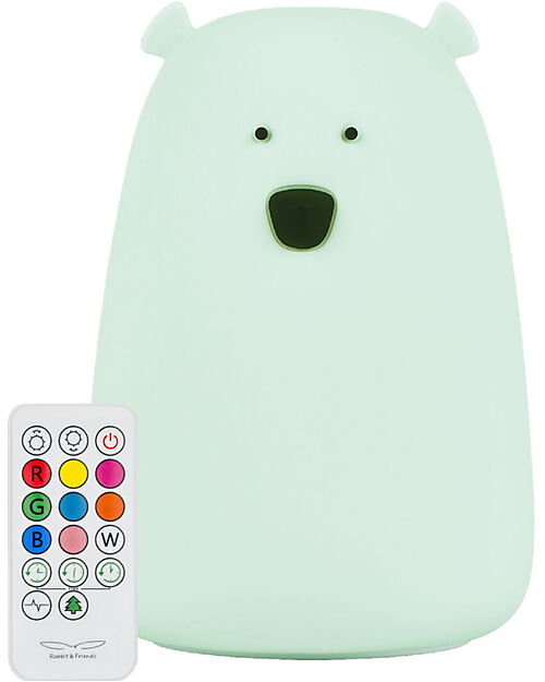 Rabbit & Friends Silicone Bear Lamp - Light Green - Remote Control Nightlights