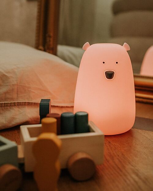 Rabbit & Friends Silicone Bear Lamp - Pink - Remote Control Nightlights
