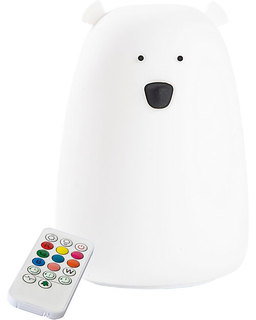 Rabbit & Friends Silicone Bear Lamp - White - Remote Control Nightlights
