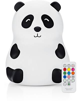 Rabbit & Friends Silicone Panda Lamp - Black and White - Remote Control Nightlights