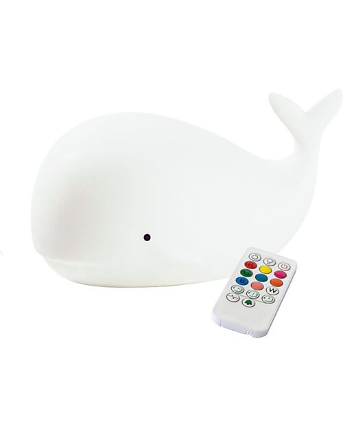 Rabbit & Friends Silicone Whale Lamp - White - Remote Control Nightlights
