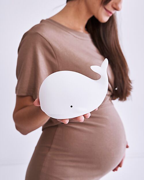 Rabbit & Friends Silicone Whale Lamp - White - Remote Control Nightlights