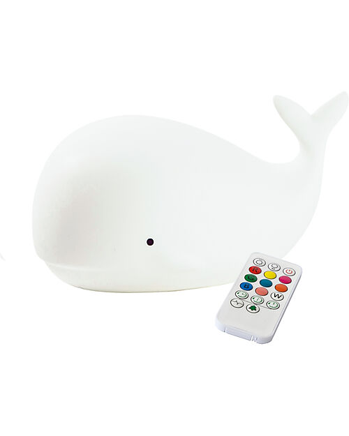 Rabbit & Friends Silicone Whale Lamp - White - Remote Control Nightlights