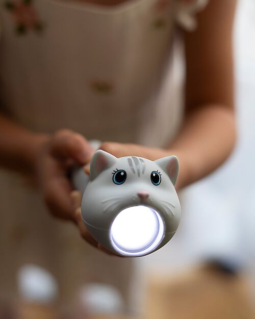 Rabbit & Friends Soft Silicone Flashlight - Cat - Adjustable Brightness Nightlights