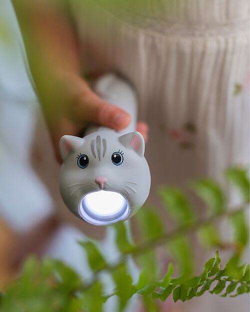 Rabbit & Friends Soft Silicone Flashlight - Cat - Adjustable Brightness Nightlights