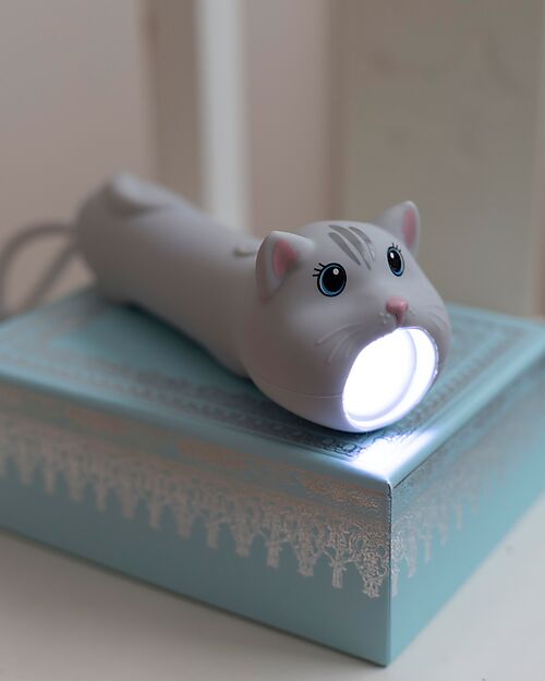 Rabbit & Friends Soft Silicone Flashlight - Cat - Adjustable Brightness Nightlights
